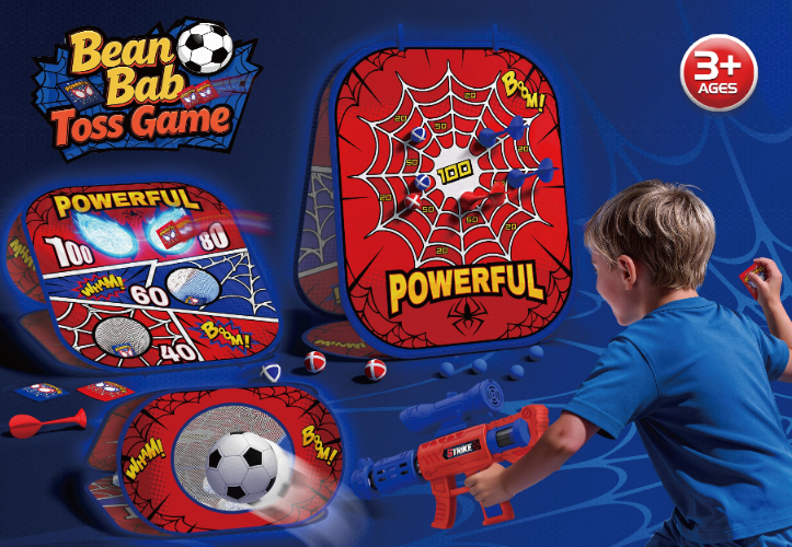Woucmuy Spider Bean Bag Toss Game for Kids, 3-in-1 Outdoor Toss Game with Bean Bags, Balls & Dart Board, Portable Foldable Family Party Game Toy for Boys Girls Ages 3-6, Birthday Gift