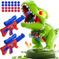 Woucmuy Dinosaur Shooting Toy Set for Kids, 2 Pack Launchers with Lights, Sound Effects & LCD Score, Interactive Target Game Gift for Boys Ages 3-12