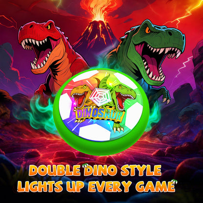 Woucmuy Hover Soccer Ball with LED Lights and Foam Bumper, Dinosaur Air Floating Football Toy for Kids Ages 3-12, 1-Piece Indoor Outdoor Birthday Gift