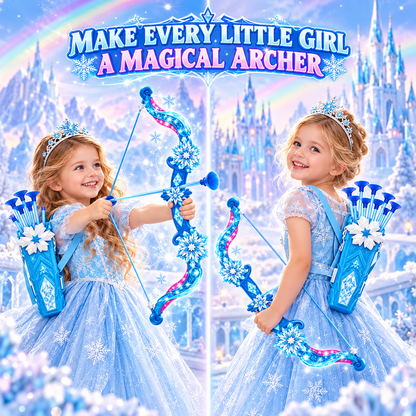 Woucmuy Kids Bow and Arrow Set with LED Lights, Princess Archery Toy with 8 Suction Cup Arrows & Target, Indoor Outdoor Toy Gift for Girls Ages 3-12 (Blue)